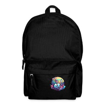 Tier in Seifenblase / kindlich / niedlich / Hase - Rucksack - Schwarz - Vorne
