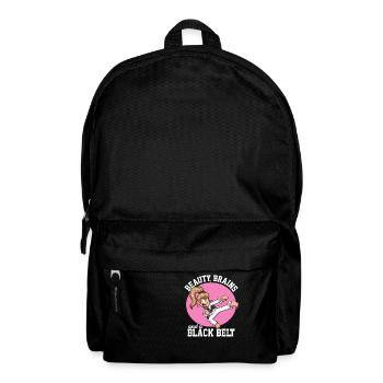 Beauté, cerveau et un dessin animé ceinture noire - Sac à dos - noir - Devant