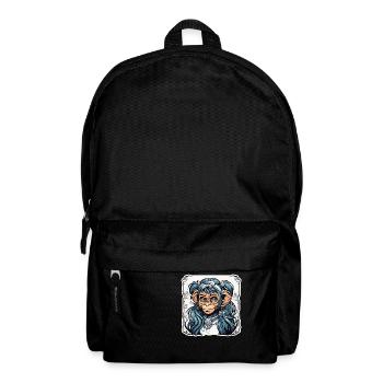 Cute Monkey / Monkey Girl / Cute / Hair Bow - Backpack - black - Front
