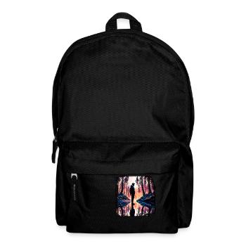 Silhouette / Forest / Portrait / Trees / Person - Backpack - black - Front