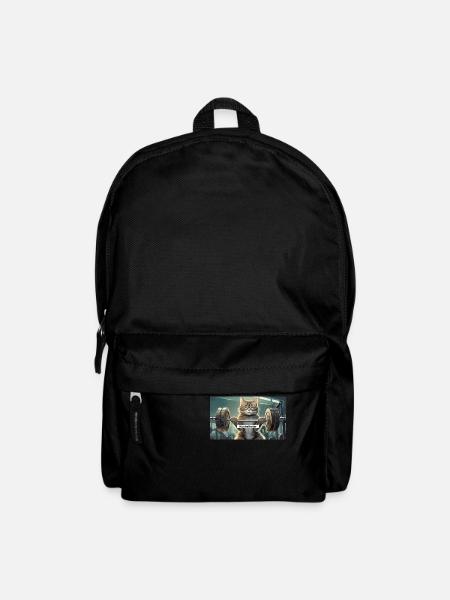 Wortspiel mehrdeutiger deutscher Ausdruck - Muskelkater - Rucksack - Schwarz