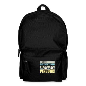 Easily Distracted By Penguins Funny Cute Penguin - Backpack - black - Front