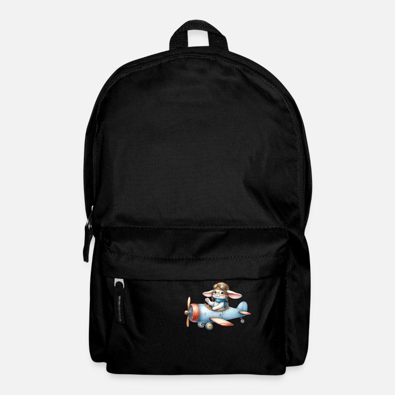 Hase im Flugzeug - Rucksack - Schwarz