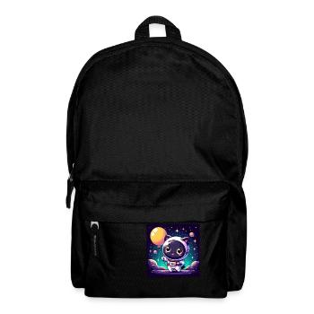 Space Kitty mit Ballon im Weltall - Rucksack - Schwarz - Vorne