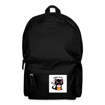 Sweet Kitty noir avec Cupcake et lettrage - Sac à dos - noir - Devant