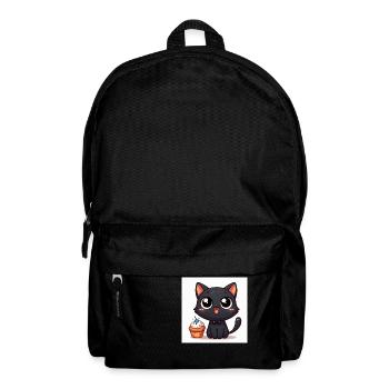 Sweet Kitty Schwarz mit Cupcake und grossen Augen - Rucksack - Schwarz - Vorne