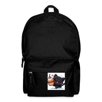 Sweet Kitty Black Cheerful with Muffin - Backpack - black - Front