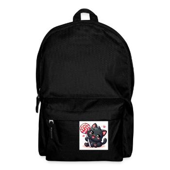 Sweet Kitty noir gai avec sucette et coeurs - Sac à dos - noir - Devant