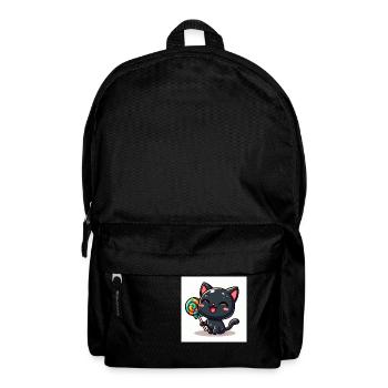Sweet Kitty Black with Laughing with Lollipop - Backpack - black - Front