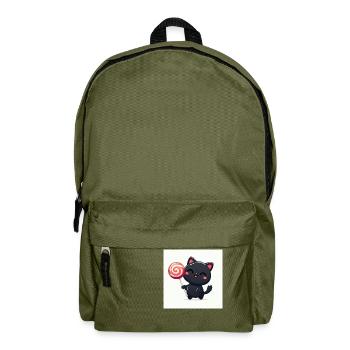 Sweet Kitty noir avec grosse sucette - Sac à dos - vert olive - Devant