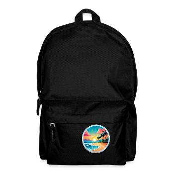 plage vacances soleil mer - Sac à dos - noir - Devant