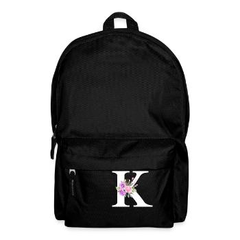 Lila floraler K-Buchstabe - Rucksack - Schwarz - Vorne