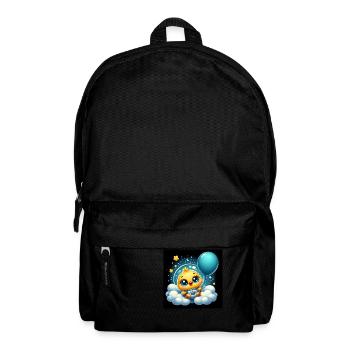 Space chick with blue balloon on a cloud - Backpack - black - Front
