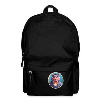 Lustiges Comic Nilpferd - Rucksack - Schwarz - Vorne