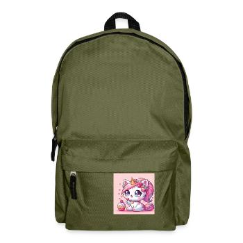 Unicorn Cat - Backpack - olive green - Front