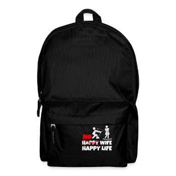 No Happy Wife Happy Life Wives Bride Groom - Backpack - black - Front