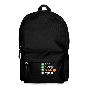 eat, sleep trade repeat - Rucksack - Schwarz - Vorne