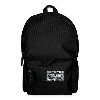 Funny Racecar Spelled Backwards Is Race Car Driver - Backpack - black - Front