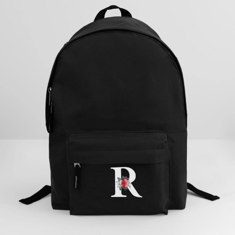 Roter Blumenbuchstabe R Rucksack