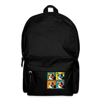 Pop Pembroke Welsh Corgi Dog Portrait - Backpack - black - Front