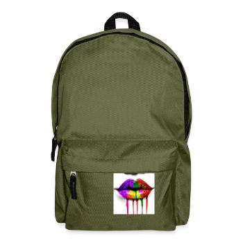 Rainbowkissmund 34 - Rucksack - Olivgrün - Vorne