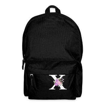Purple floral x letter - Backpack - black - Front
