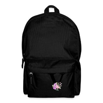 Lila floraler V-Buchstabe - Rucksack - Schwarz - Vorne