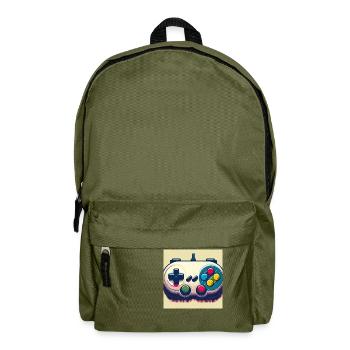 Retro Gamepad in Risograph - Backpack - olive green - Front