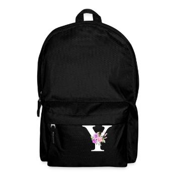 Lettre y floral violet - Sac à dos - noir - Devant