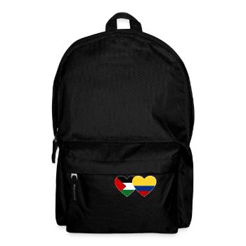 Palestine Colombia Flag Heart - Backpack - black - Front
