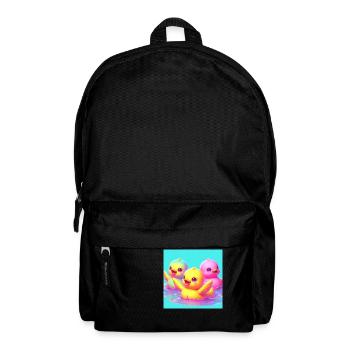 Bade Enten in 3D Hyperrealismus und Pastell - Rucksack - Schwarz - Vorne