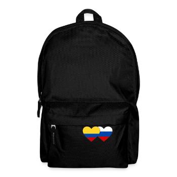 Colombia Russia Flag Heart - Backpack - black - Front