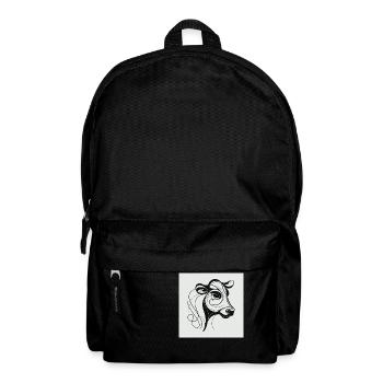 Kuh gezeichnet - Rucksack - Schwarz - Vorne