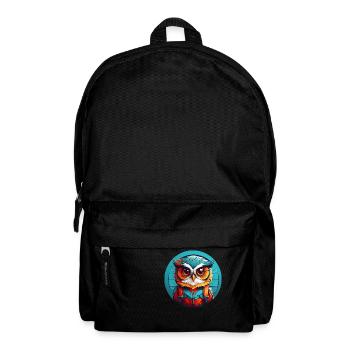kleine süsse Eule im Farbkreis Eulendesign - Rucksack - Schwarz - Vorne