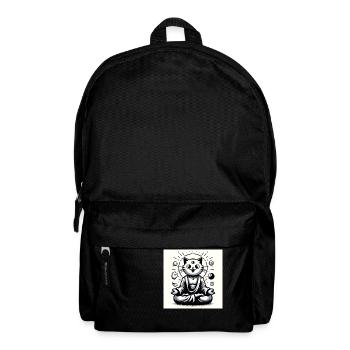 Gato Loco Cat Yoga Mantra Relaxation Catyoga - Backpack - black - Front