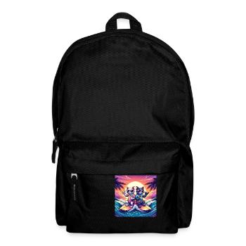 Gato Loco Furry Surferdudes Surfing Cats Cool - Backpack - black - Front