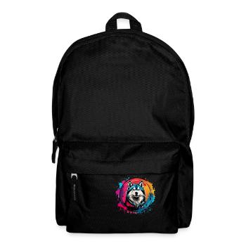 Siberian Husky Husky Portrait on Color Wheel - Backpack - black - Front