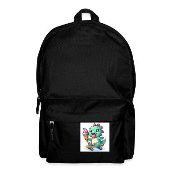 Sweet Dino grün mit Eiswaffel auf Skateboard - Backpack - black - Front