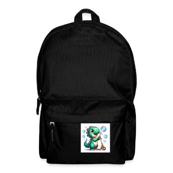 Dino in turquoise with soap bubbles and roller - Backpack - black - Front