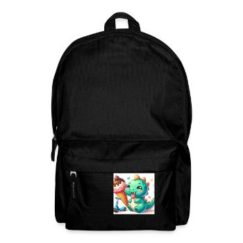 Dino green with cream cone and roller - Backpack - black - Front
