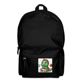 Dino petit avec muffin et biscuit - Sac à dos - noir - Devant