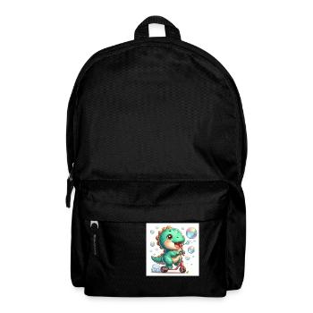 Dino avec des bulles de savon sur un scooter - Sac à dos - noir - Devant