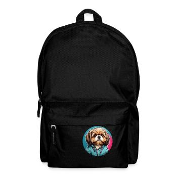 Shih Tzu Portrait im Farbkreis - Rucksack - Schwarz - Vorne