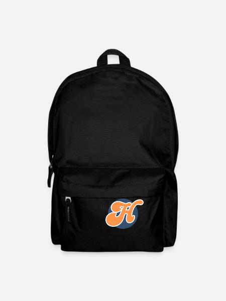 Buchstabe h orange sport - Rucksack - Schwarz