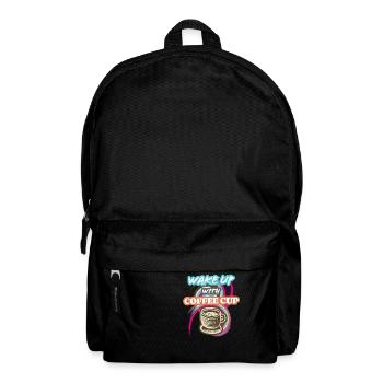 Wake-Up With Coffee Cup - Backpack - black - Front