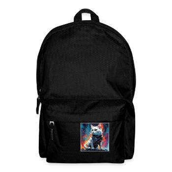 Astronaut / Weltall / Tier / Katze / Raumschiff - Rucksack - Schwarz - Vorne