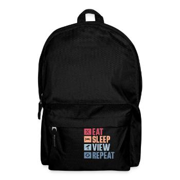 Eat Sleep View Repeat Stargazer Telescope Astronom - Rucksack - Schwarz - Vorne