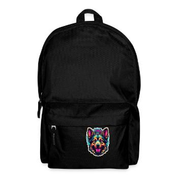 Hund / Tier / Haustier / Fellnase / Schäferhund - Rucksack - Schwarz - Vorne