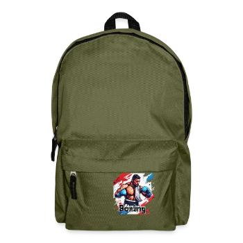 Boxer / Sport / Kampf / Arena / Boxring / Fäuste - Rucksack - Olivgrün - Vorne