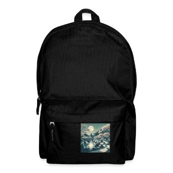 Japan Vintage Nachtszene - Rucksack - Schwarz - Vorne